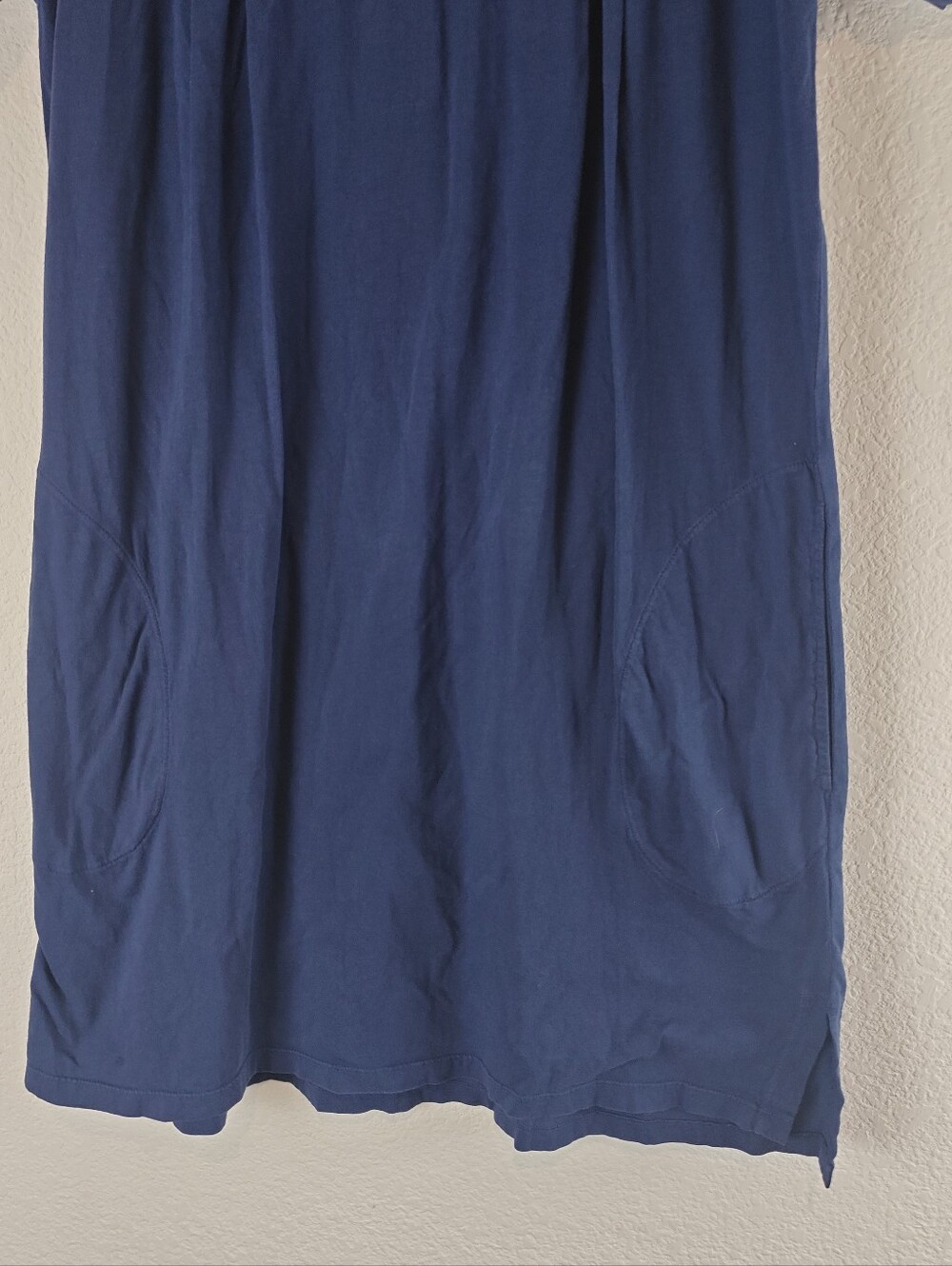 Johnny Was Navy Floral Embroidered Cotton Mini Dress S Boho Pockets - Picture 3 of 11